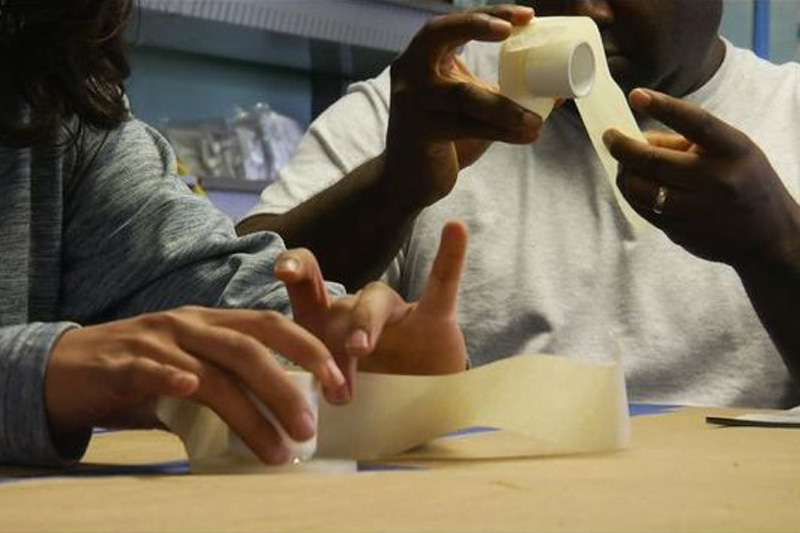 image of people with tape